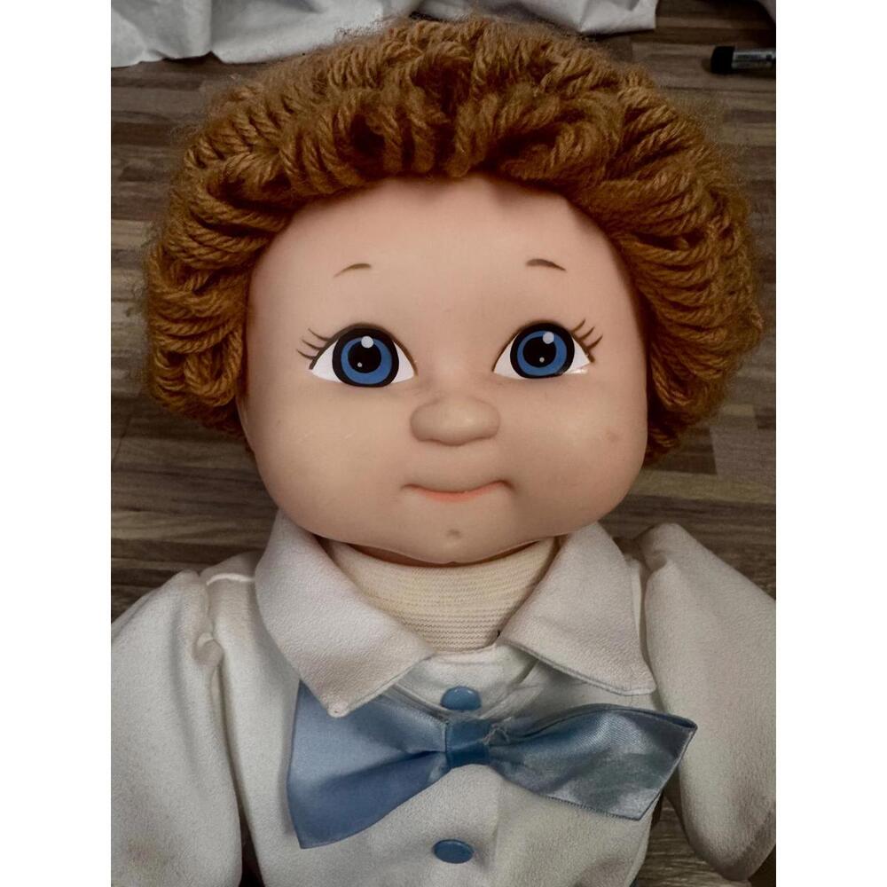 vintage cabbage patch boy kawaii doll blue eyes yarn hair 16in